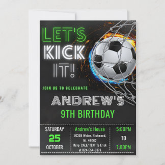 Custom Simple Soccer Birthday Einladung