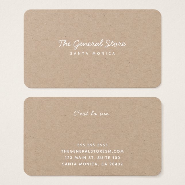 Custom Simple Store Kraft Card (Vorne & Hinten)