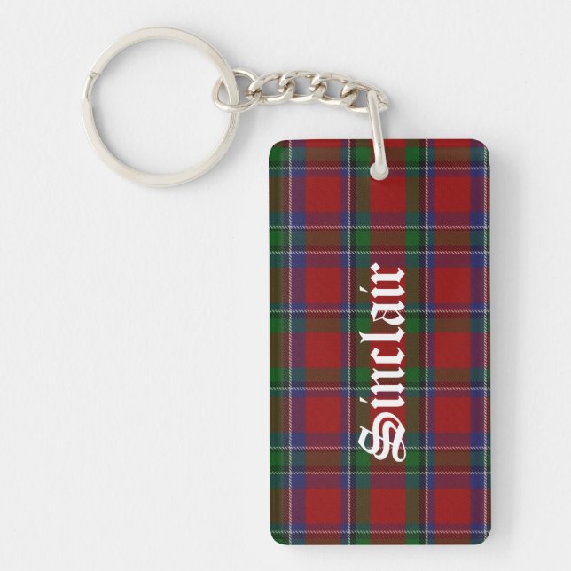 Custom Sinclair Tartan Kariert Key Chain Schlüsselanhänger (Vorderseite)