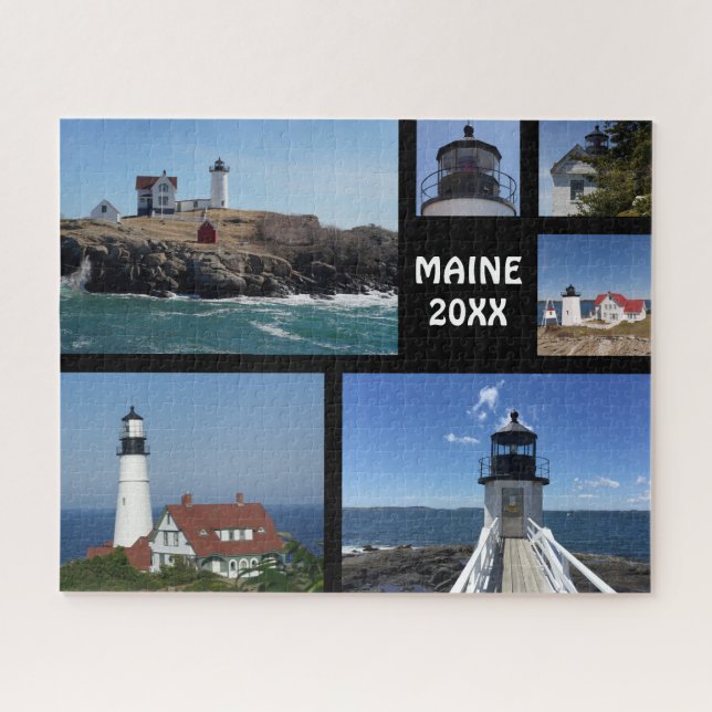 Custom Six Foto Collage Maine Lighthouse (Horizontal)