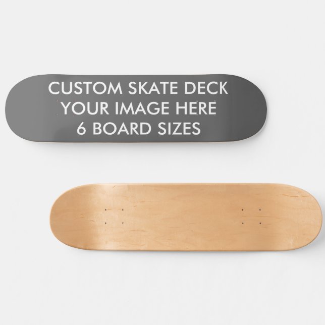 CUSTOM SKATE DECK 8 1/2" Skateboard IRON GREY (Horizontal)
