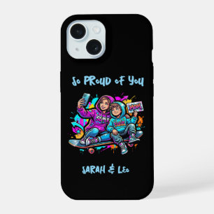 Custom Skate Mama & Sohn   Glänzendes Tough iPhone 15 Hülle