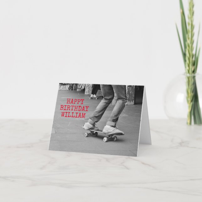 Custom Skateboard Geburtstag oder Dankeschön Card Dankeskarte (Vorderseite)