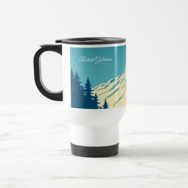 Custom Ski Club Aspen Retro 70s Mountain Reisebecher (Links)