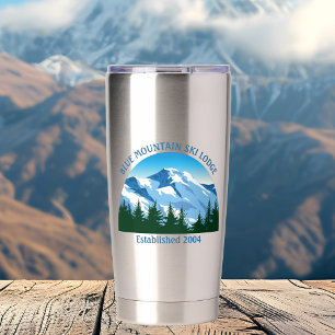 Custom Ski Lodge Winter Resort Snowy Mountain Thermobecher