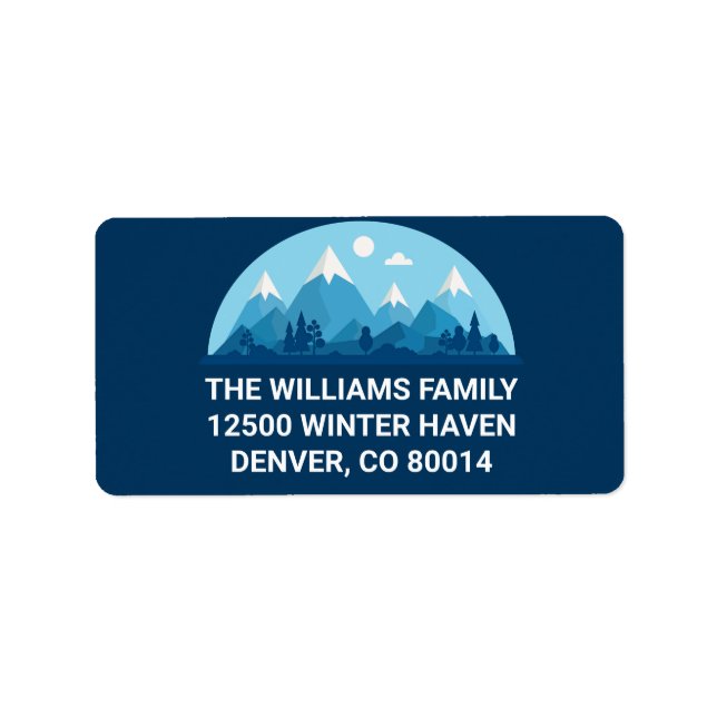 Custom Ski Town Colorado Rücksendeadresse Adressaufkleber (Vorne)