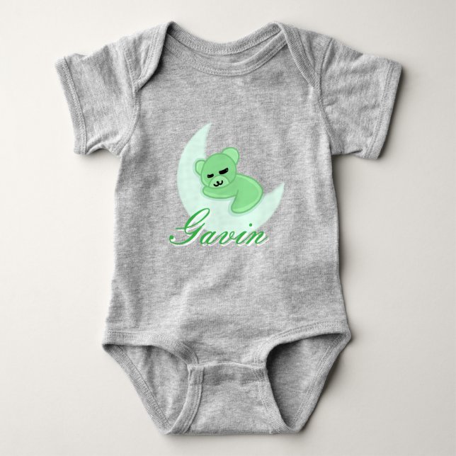 Custom Sleeping Bear Baby Bodysuit Baby Strampler (Vorderseite)