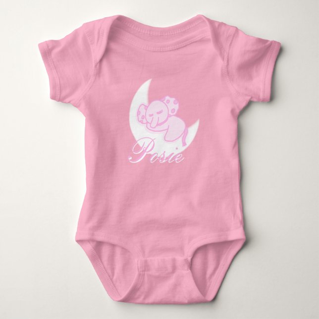 Custom Sleeping Elephant Baby Bodysuit Baby Strampler (Vorderseite)