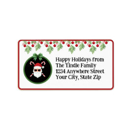 Custom "Sleighin' in Style!" Santa Holiday Mailing Adressaufkleber
