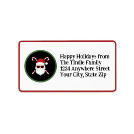 Custom "Sleighin' in Style!" Santa Holiday Mailing Adressaufkleber