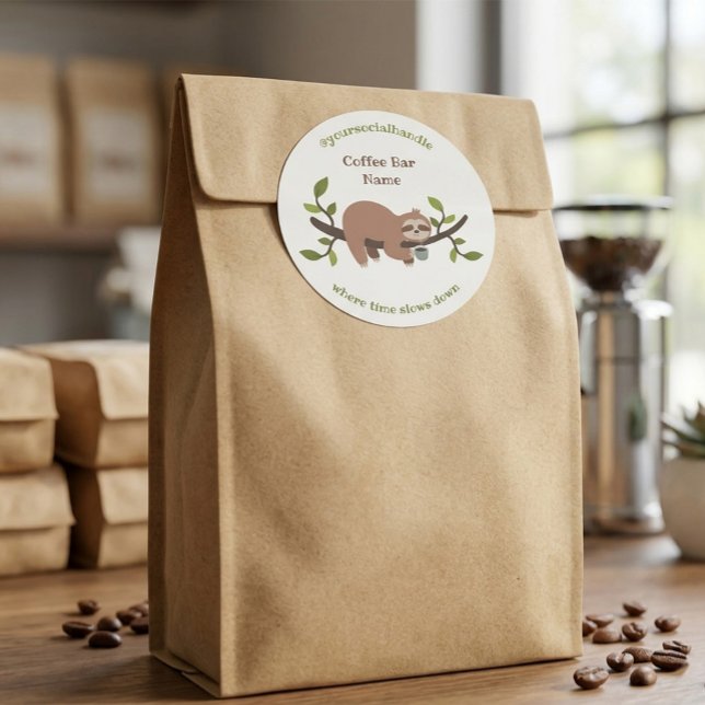 Custom Sloth Coffee Bar Sticker (Von Creator hochgeladen)
