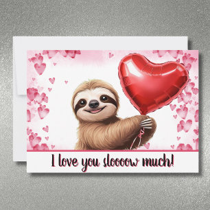 Custom Sloth Valentine's "I Liebe you sloow viel" Feiertagskarte