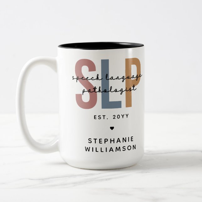 Custom SLP Speech Language Pathologe Zweifarbige Tasse (Links)