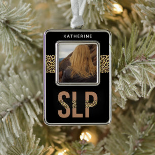 Custom SLP Speech Pathologe Foto Rahmen-Ornament Silber