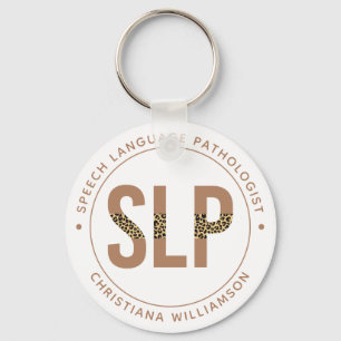 Custom SLP Speech Pathologe Leopard Druckgeschenke Schlüsselanhänger