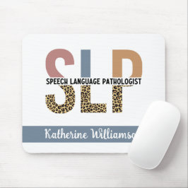 Custom SLP Speech Pathologe Leopard Print Mousepad