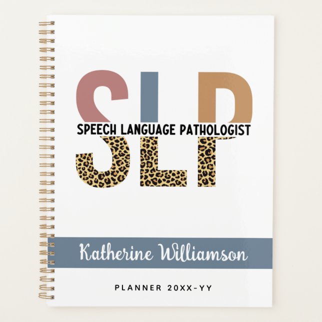 Custom SLP Speech Pathologe Leopard Print Planer (Vorderseite)