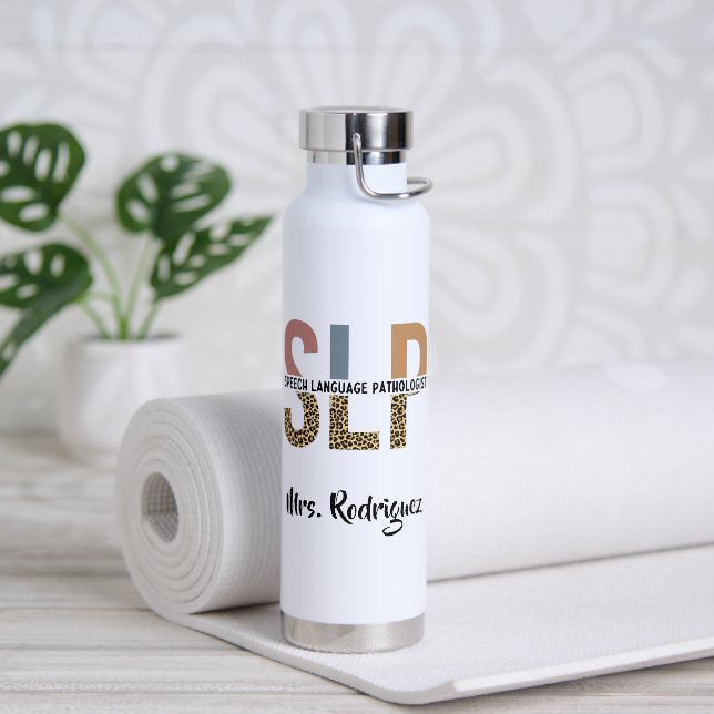 Custom SLP Speech Pathologe Leopard Print Trinkflasche (Yoga)