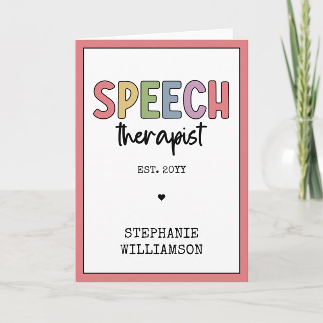 Custom SLP Speech Pathologist Speech Therapist Karte (Vorderseite)