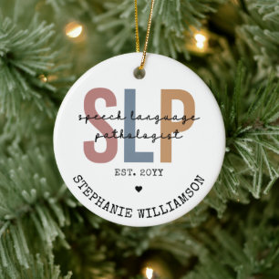 Custom SLP Speech Pathologist Speech Therapist Keramik Ornament