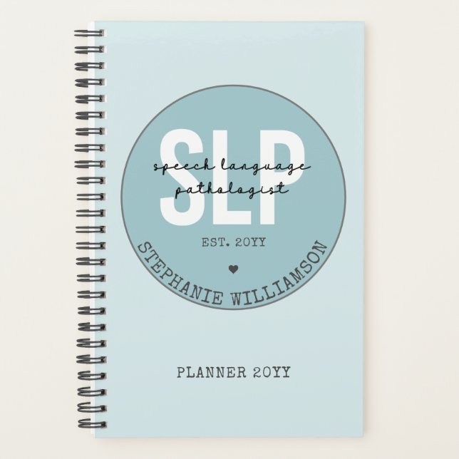 Custom SLP Speech Pathologist Speech Therapist Planer (Vorderseite)