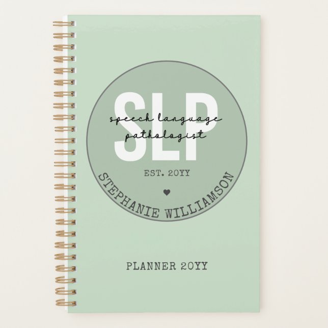 Custom SLP Speech Pathologist Speech Therapist Planer (Vorderseite)
