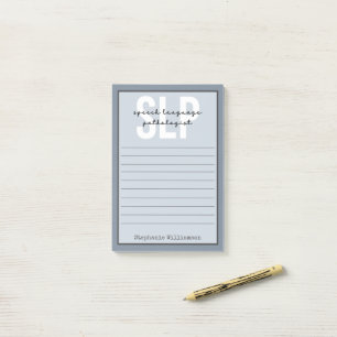 Custom SLP Speech Pathologist Speech Therapist  Post-it Klebezettel