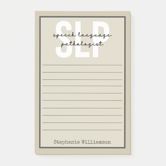 Custom SLP Speech Pathologist Speech Therapist Post-it Klebezettel (Vorderseite)