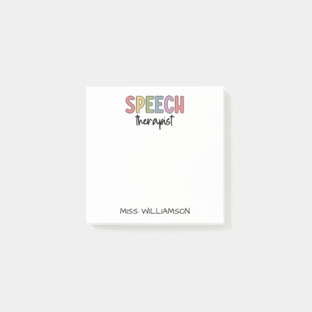 Custom SLP Speech Pathologist Speech Therapist Post-it Klebezettel (Vorderseite)