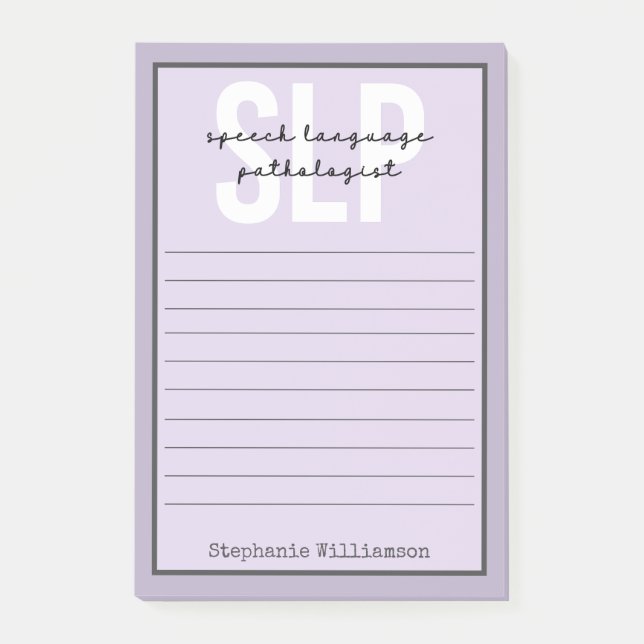 Custom SLP Speech Pathologist Speech Therapist Post-it Klebezettel (Vorderseite)