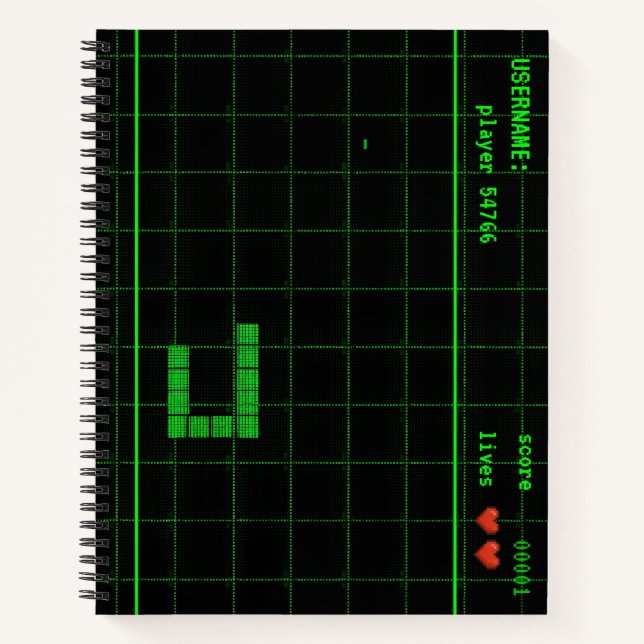 Custom Snake Game Retro NotebookSpiral Notebook Notizbuch (Vorderseite)