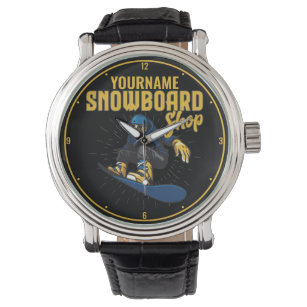 Custom Snow Boarder Snowboard Shop Big Air Armbanduhr