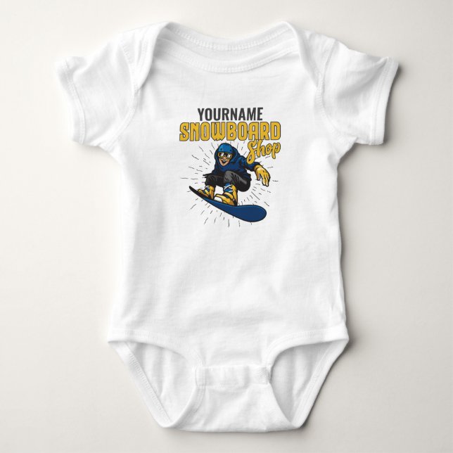 Custom Snow Boarder Snowboard Shop Big Air Baby Strampler (Vorderseite)