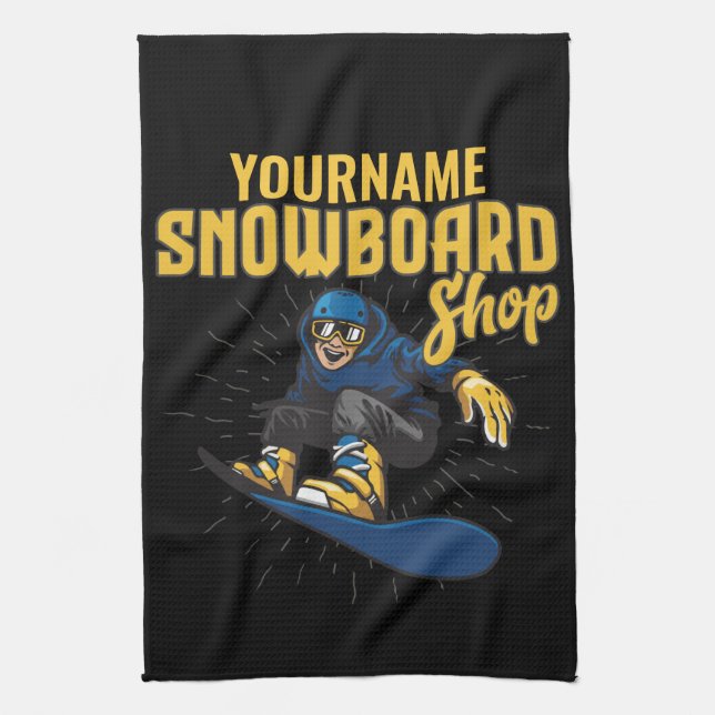 Custom Snow Boarder Snowboard Shop Big Air Geschirrtuch (Vertikal)