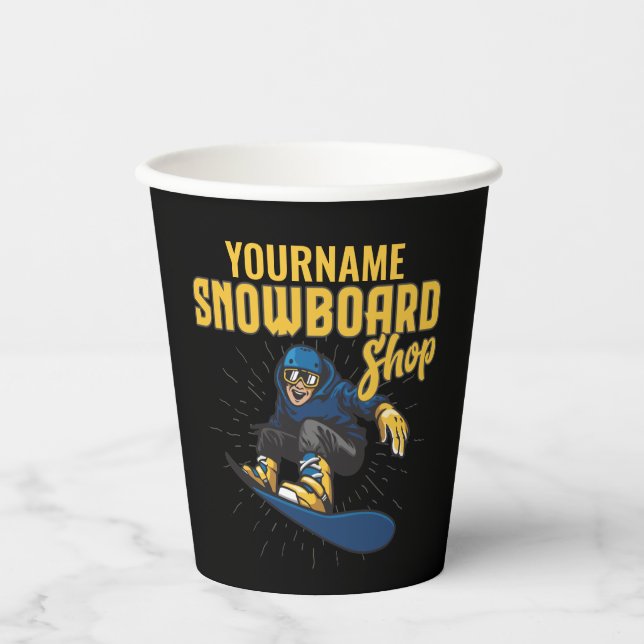 Custom Snow Boarder Snowboard Shop Big Air Pappbecher (Vorderseite)