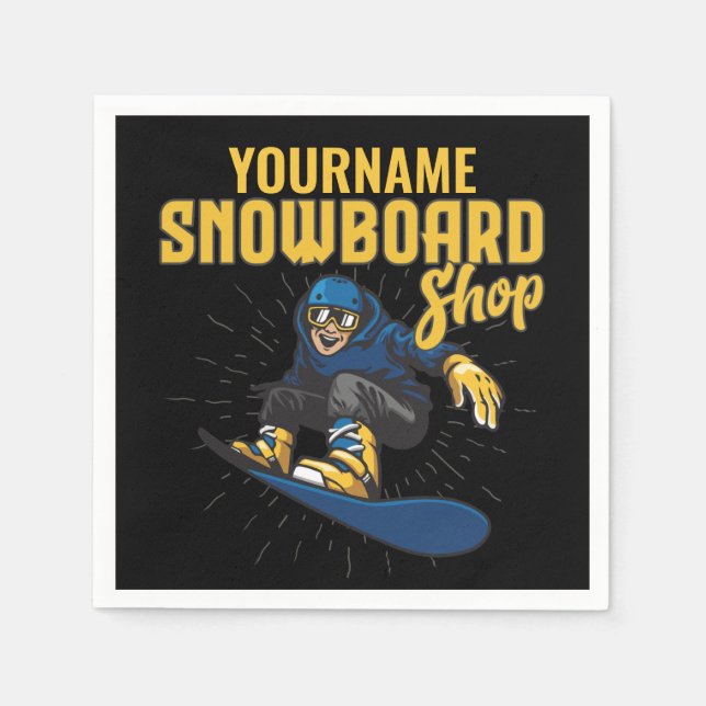 Custom Snow Boarder Snowboard Shop Big Air Serviette (Vorderseite)