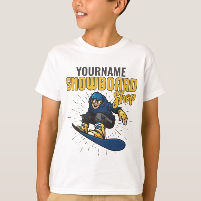 Custom Snow Boarder Snowboard Shop Big Air T-Shirt (Vorderseite)