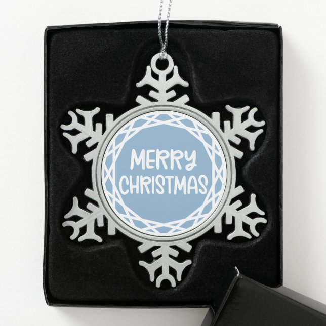 Custom Snowflake Ornament - Pewter Foto Keepake! (Box)