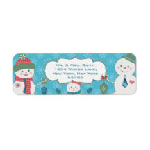 Custom Snowflakes & Snowmen Family Address Labels