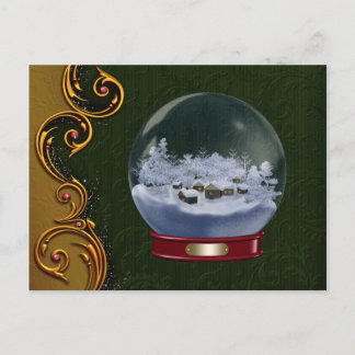 Custom Snowglobe Weihnachten Postcard