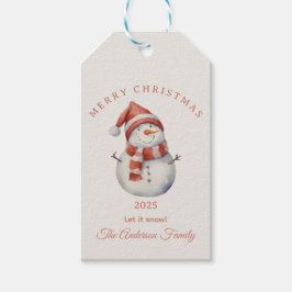 Custom Snowman Aquarell Weihnachtsgeschenk Geschenkanhänger