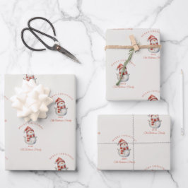 Custom Snowman Aquarell Weihnachtsgeschenk Geschenkpapier Set