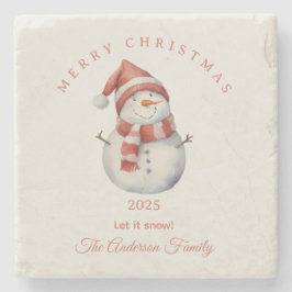 Custom Snowman Aquarell Weihnachtsgeschenk Steinuntersetzer
