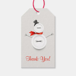 Custom Snowman Button Danke Tag Geschenkanhänger