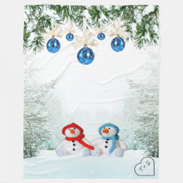 Custom Snowman Fleece Blanket