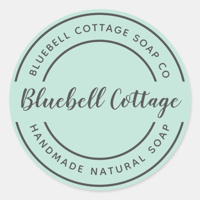 Custom Soap Business Moderne Elegante Minze Sticke Runder Aufkleber (Vorderseite)