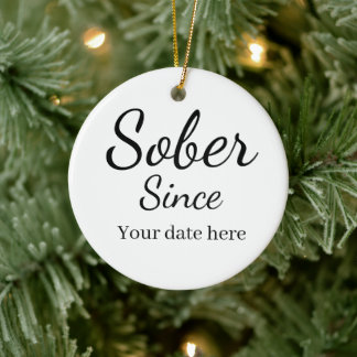 Custom “Sober Since” Keychain - Sobriety Date Keramik Ornament