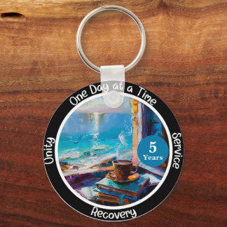 Custom Sobriety Meilenstein Geschenk - Ocean Schlüsselanhänger