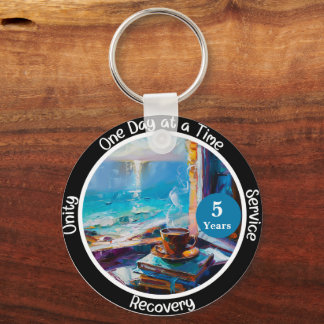 Custom Sobriety Meilenstein Geschenk - Ocean Vibes Schlüsselanhänger