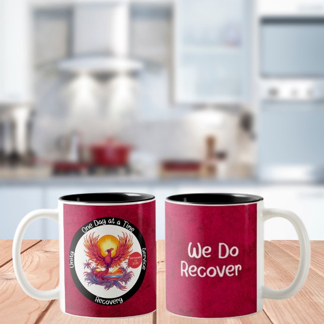 Custom Sobriety Meilenstein Geschenk - Phoenix Zweifarbige Tasse (Von Creator hochgeladen)